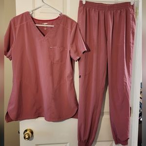Women's Scrubstar Pink Scrub Set. Size Medium